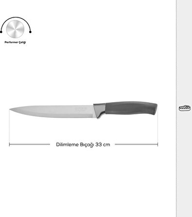 Karaca Helios Black Dilimleme Bıçağı 33 cm