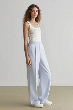 DeFacto x Afra Wide Leg Tensel Kumaş Palazzo Pantolon Cepli Yüksek Bel Geniş Paça A1138AX25SPBE162