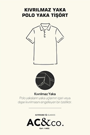 Erkek Haki %100 Pamuk Kıvrılmaz Yaka Slim Fit Dar Kesim Polo Yaka Kısa Kollu Tişört