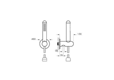 VitrA Liquid A42796 1F El Duşu Takımı, Krom