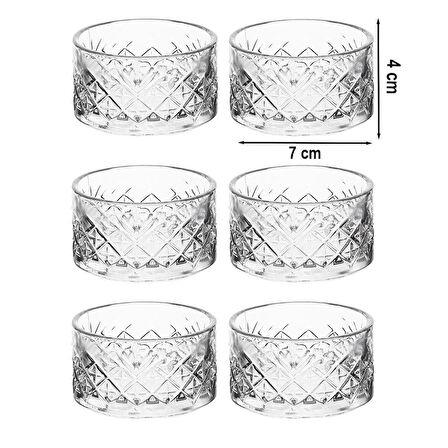 Porsima TE-10 Cam Kase Puding Tatlı Ve Dondurma Kasesi 6'lı Kase Seti Dondurma Çerez Kasesi