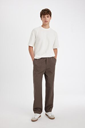 DeFacto Boxy Fit Bisiklet Yaka Kısa Kollu Basic Düz Tişört C8724AX24AUER105