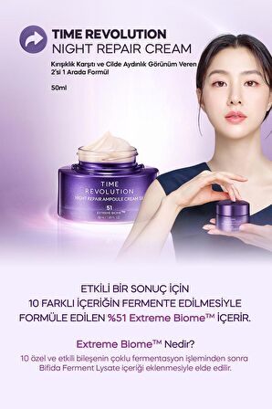 Yaşlanma Karşıtı Bakım Kremi&5'li Yaprak Maske Set Time Revolution Night Repair Cream & Mask Duo Set