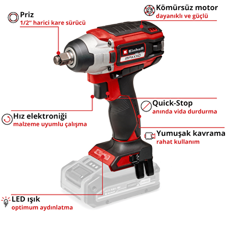 Einhell IMPAXXO 18/230 - Solo, Kömürsüz Akülü Darbeli Somun Sıkma