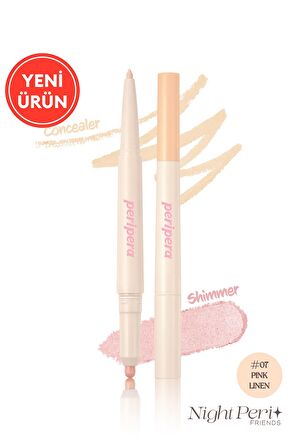 Çift Taraflı Kapatıcı ve Işıltılı Kalem Far Peripera Sugar Twinkle Duo Eye Stick (#07 Pink Linen)