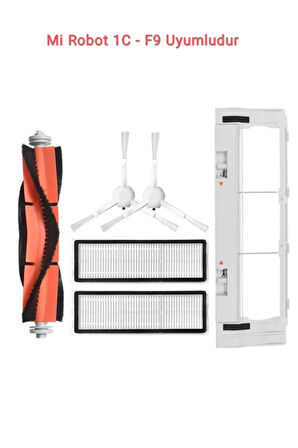 Mi Robot 1c Ve F9 Uyumlu Fırça Kapağı - Hepa Filtre - Fırça Yedek Set