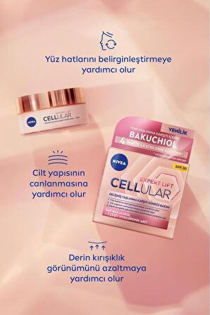 Nivea Cellular Expert Lift Saf Bakuchiol Gelişmiş Yaşlanma Karşıtı Gündüz Ve Gece Yüz Kremi 50ml