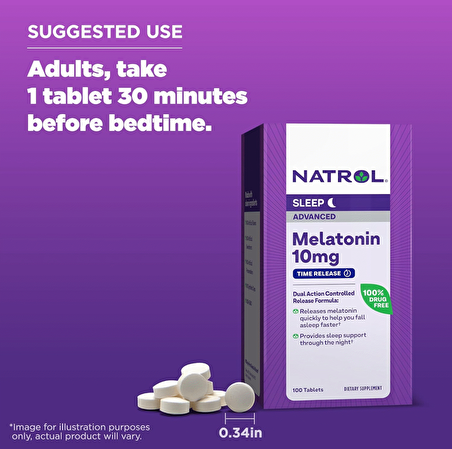 Natrol 10 Mg Advanced Sleep Melatonin 100 Tablet