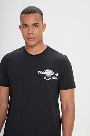 Standart Fit Normal Kesim %100 Pamuk Bisiklet Yaka Tişört