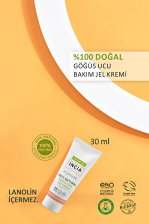 INCIA %100 Doğal Göğüs Ucu Bakım Kremi Yumuşatma Ve Koruma Lanolin İçermez 30 ml