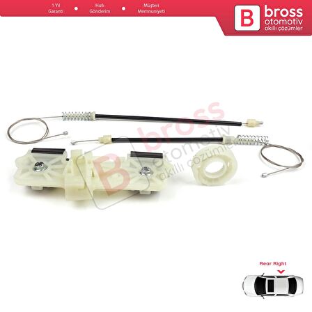 Ford Fiesta MK6 CB1 CCN JA8 JR8 2008-2017 4/5 Kapı İçin Elektrikli Arka Sağ Cam Kriko Tamir Seti