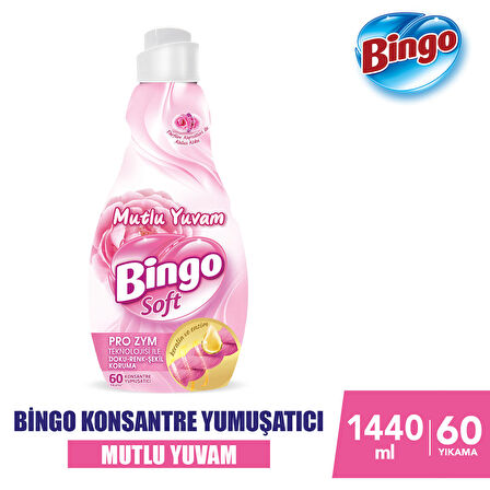 Bingo Soft Mutlu Yuvam Konsantre 60 Yıkama Yumuşatıcı 1.44 lt