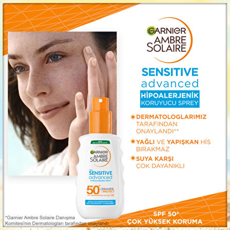 Garnier Ambre Solaire Sensitive Advanced Hipoalerjenik Güneş Koruyucu Sprey SPF50+ 150 ml