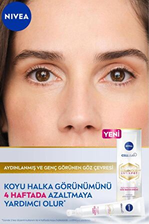 Nivea Luminous630 Koyu Halka Karşıtı Göz Bakım Kremi 15ml, Aydınlık Göz Çevresi, Hyaluronik Asit Etkili