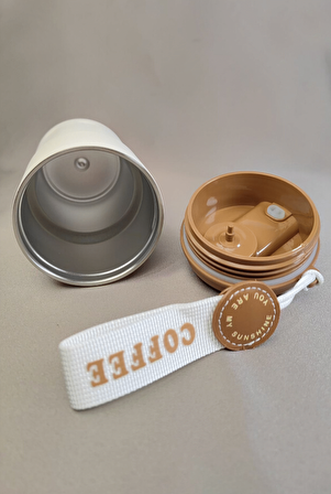 316 L Çelik Sarı 420 ml Kahve El Termos Mug cin486sr