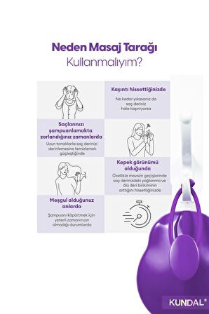 Saç Derisi Masaj Tarağı KUNDAL Shampoo Brush