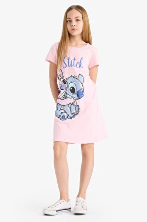 Kız Çocuk Disney Lilo & Stitch Kısa Kollu Elbise