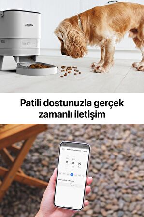 Otomatik Mama Kabı, 4L Metal Besleme Kasesi, Wi-Fi Mobil Uygulama, Karşılıklı İletişim, Programlanabilir, Sesle Beslemeye Çağırma, Beyaz X8612