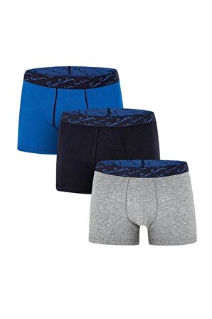 Pierre Cardin Erkek Pamuklu Saks-Lacivert-Gri 3 lü Boxer