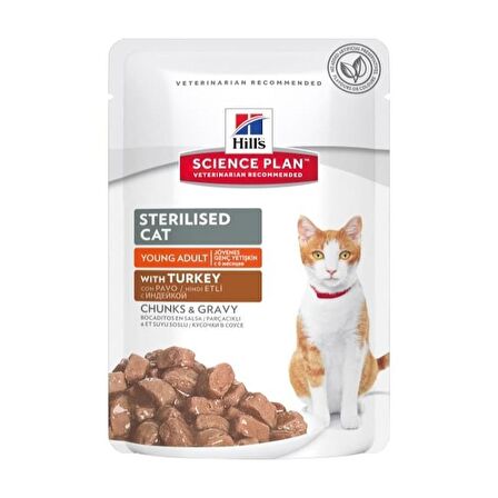 Hill's Gravy Steril Hindili Yaş Kedi Maması 85 g