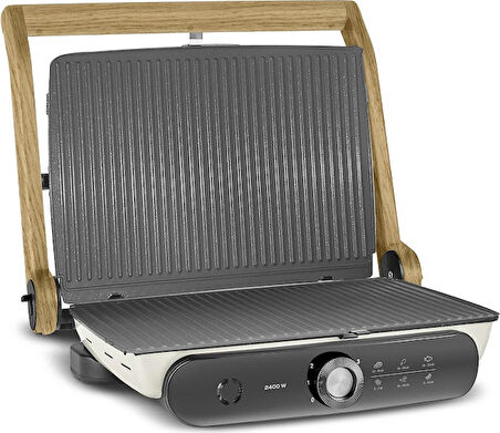 Karaca Gastro Grill Pro 2400W Izgara ve Tost Makinesi Wood Craft 6 Dilim Kapasiteli