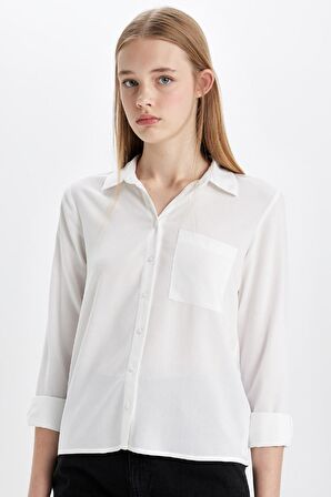 DeFacto Regular Fit Basic Uzun Kollu Gömlek W3614AZ24SPWT32