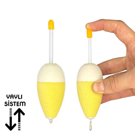 Balık Avı için Işıklı Yaylı Eva Şamandıra 50-75 gr - Gece Balıkçılığına Uygun Tüplü Fosfor Takmalı