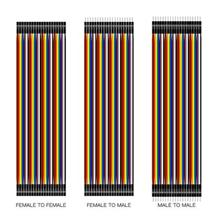 60 Pin Dişi-Dişi Erkek-Erkek Erkek-Dişi 40 cm Jumper Kablo Seti