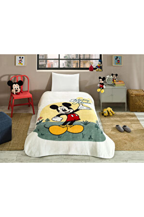 Özdilek Mickey Mouse Happines Disney Lisanslı Tek Kişilik Çocuk Battaniyesi 155x215 cm