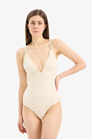 DeFacto Regular Fit Nakışlı Brode Mayo-Fall in Love B6898AX25SMER103