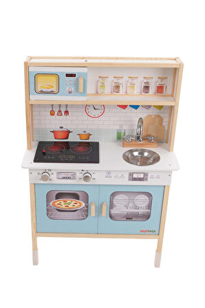 Ledli Ahşap Oyuncak Mutfak ~ Montessori Mutfak, Çocuk Mutfağı, Hediye Halı DBG102