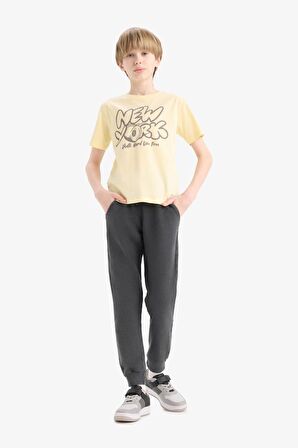 DeFacto Erkek Çocuk Antrasit Beli Paçası Lastikli Cepli Basic Düz Jogger Eşofman Altı B7971A824WNAR31