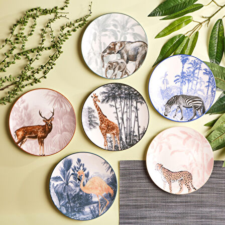 Karaca Jungle 6 Parça Pasta Takımı 22 Cm