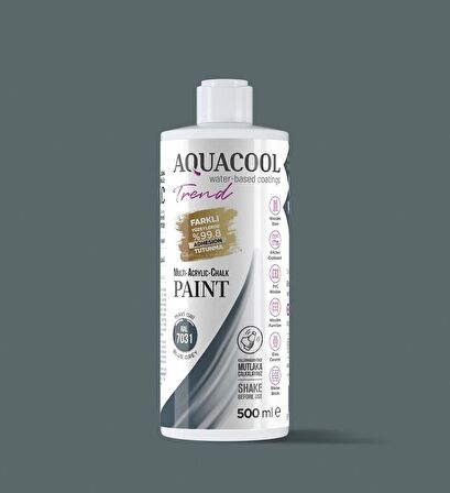 Aquacool Trend Akrilik Hobi Boya 500 ml Su Bazlı Hibrit Dönüşüm Boyası Seti Ral 7031