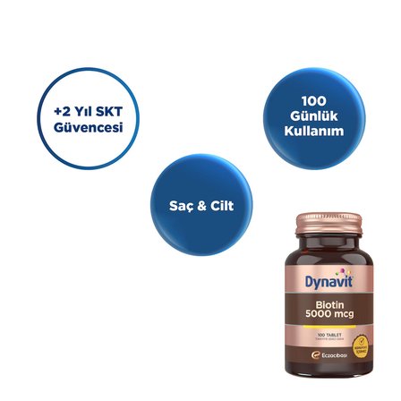 Eczacıbaşı Dynavit Biotin 5000 mcg Takviye Edici Gıda 100 Tablet