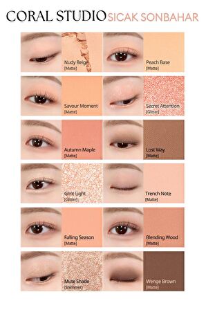 Hafif Dokulu Yoğun Renklere Sahip Göz Farı Paleti Clio Pro Eye Palette Air (01 Coral Studio)