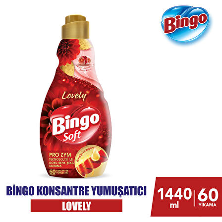 Bingo Soft Lovely Sıvı Deterjan 60 Yıkama Yumuşatıcı 1.44 lt