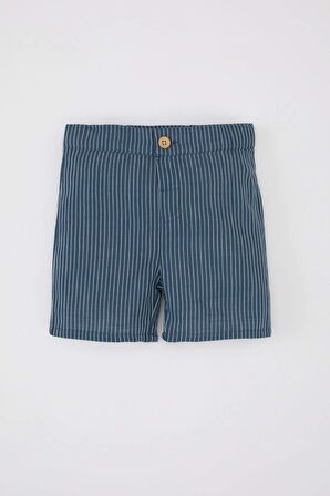 DeFacto Erkek Bebek Çizgili Flamlı Poplin Şort C5248A524SMIN257