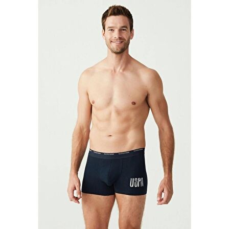 U.S. Polo Assn. Erkek 3 Lü Desenli Boxer Set Lacivert