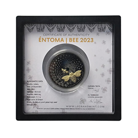 AgaKulche The Bee Dark 2023 Altın Kaplama Gümüş Sikke Coin