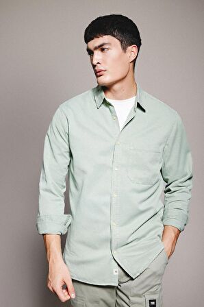 DeFacto Regular Fit Polo Yaka Pamuklu Uzun Kollu Gömlek B4140AX24SPGN1102