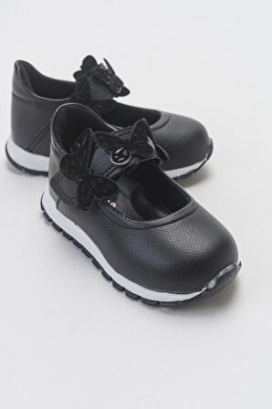 Mnpc  Kız Çocuk Siyah Suni Deri Çocuk Babet