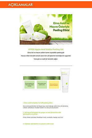 Elma Asidi İçeren Peeling Jel 100ml APIEU Apple Acid Visible Peeling Gel