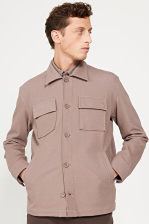 Oversize Fit Bol Kesim Klasik Yaka Pamuklu Desenli Gömlek Ceket