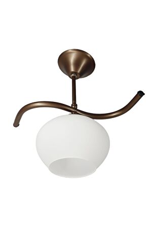 Fuji Bronz Tekli Beyaz Yatsı Camlı Avize | Kaliteli Modern Metal Avize