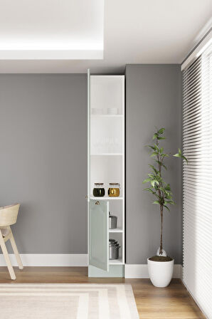 40 Cm Greena Boy Dolabı, Çok Amaçlı Yeşil Modern Mdf Boy Dolabı