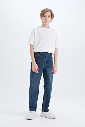 Erkek Çocuk Loose Fit Düz Paça Jean Pantolon