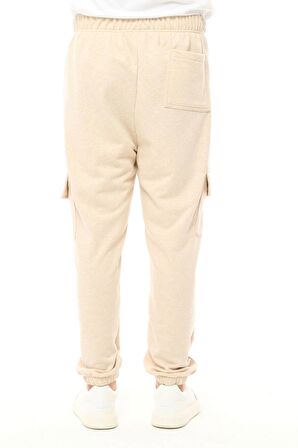 defy's Erkek Kargo Cepli Jogger Eşofman Altı Bej Melanj