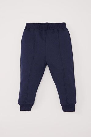 DeFacto Erkek Bebek 2'li Takım Bisiklet Yaka Çizgili Sweatshirt Beli Lastikli Eşofman Altı D7750A525SPNV256