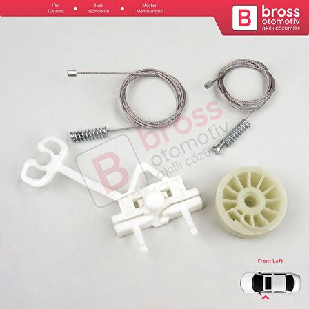 Fiat Abarth Punto Grande Evo MK3 199 2005-2024 51723316 İçin Elektrikli Ön Sol Cam Kriko Tamir Seti